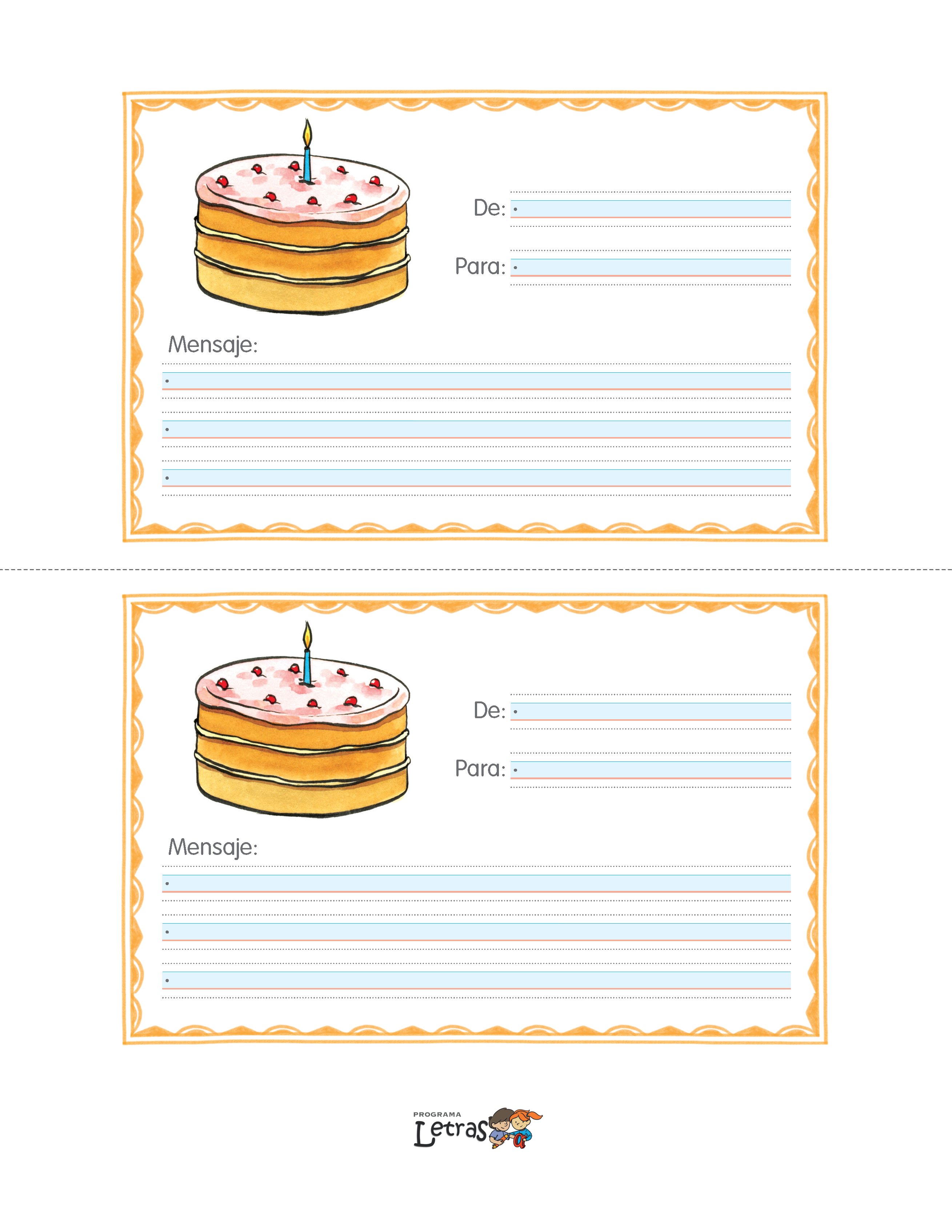 PL Formatos Escritural- Tarjeta de Cumpleaños