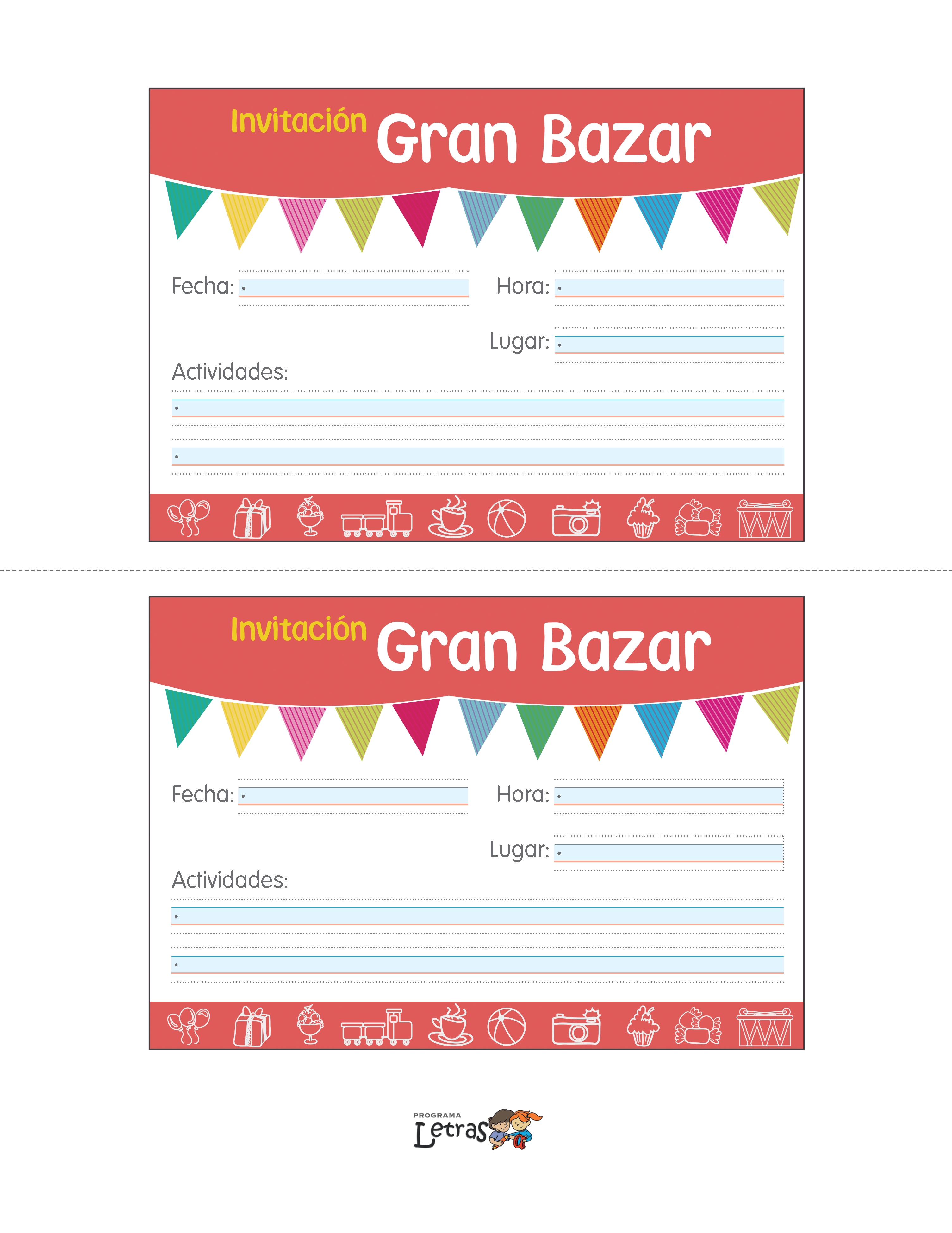 PL Formatos - Invitación al Bazar Estudiantil